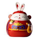 Maxbell Rabbit Piggy Bank Collection Sculpture Ornament for New Year Home Decoration red