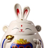 Maxbell Rabbit Piggy Bank Collection Sculpture Ornament for New Year Home Decoration white
