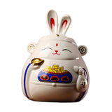 Maxbell Rabbit Piggy Bank Collection Sculpture Ornament for New Year Home Decoration white