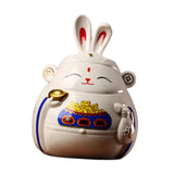 Maxbell Rabbit Piggy Bank Collection Sculpture Ornament for New Year Home Decoration white