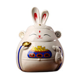 Maxbell Rabbit Piggy Bank Collection Sculpture Ornament for New Year Home Decoration white