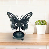 Maxbell Butterfly Candle Holder Carved Tealight Holders Candlestick Festival Decor Black