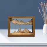 Maxbell Moving Sand Art Picture Hourglass Sandscapes Decoration for Living Room Photo Frame Brown