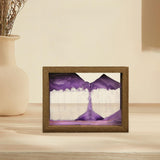 Maxbell Moving Sand Art Picture Hourglass Sandscapes Decoration for Living Room Photo Frame Purple