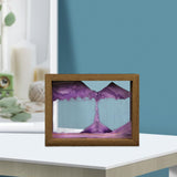 Maxbell Moving Sand Art Picture Hourglass Sandscapes Decoration for Living Room Photo Frame Purple