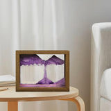 Maxbell Moving Sand Art Picture Hourglass Sandscapes Decoration for Living Room Photo Frame Purple