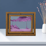 Maxbell Moving Sand Art Picture Hourglass Sandscapes Decoration for Living Room Rotary Purple