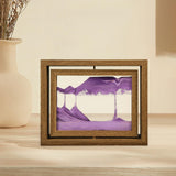 Maxbell Moving Sand Art Picture Hourglass Sandscapes Decoration for Living Room Rotary Purple
