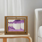 Maxbell Moving Sand Art Picture Hourglass Sandscapes Decoration for Living Room Rotary Purple