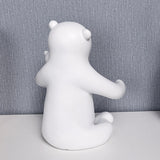 Maxbell Cute Bear Rack Statue Animal Decorative Crafts Kitchen Wedding Decor White