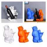Maxbell Cute Bear Rack Statue Animal Decorative Crafts Kitchen Wedding Decor White
