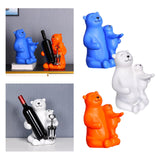Maxbell Cute Bear Rack Statue Animal Decorative Crafts Kitchen Wedding Decor White