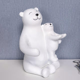 Maxbell Cute Bear Rack Statue Animal Decorative Crafts Kitchen Wedding Decor White
