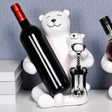 Maxbell Cute Bear Rack Statue Animal Decorative Crafts Kitchen Wedding Decor White