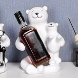 Maxbell Cute Bear Rack Statue Animal Decorative Crafts Kitchen Wedding Decor White