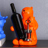 Maxbell Cute Bear Rack Statue Animal Decorative Crafts Kitchen Wedding Decor Orange