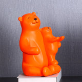 Maxbell Cute Bear Rack Statue Animal Decorative Crafts Kitchen Wedding Decor Orange