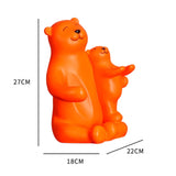 Maxbell Cute Bear Rack Statue Animal Decorative Crafts Kitchen Wedding Decor Orange