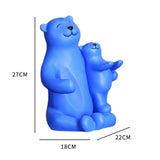 Maxbell Cute Bear Rack Statue Animal Decorative Crafts Kitchen Wedding Decor Blue