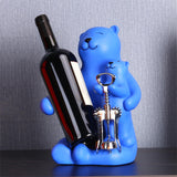 Maxbell Cute Bear Rack Statue Animal Decorative Crafts Kitchen Wedding Decor Blue