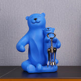 Maxbell Cute Bear Rack Statue Animal Decorative Crafts Kitchen Wedding Decor Blue