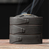 Maxbell Incense Burner Holder Statue Travel Censer Figurines Traditional for Desktop Black