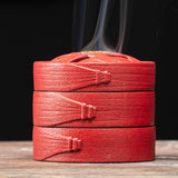 Maxbell Incense Burner Holder Statue Travel Censer Figurines Traditional for Desktop Red