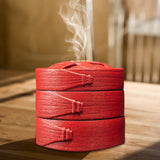 Maxbell Incense Burner Holder Statue Travel Censer Figurines Traditional for Desktop Red