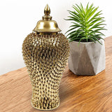 Maxbell Ginger Jar Porcelain Storage Tank Oriental for Cupboard Counter Office 20.5cmx20.5cmx46cm