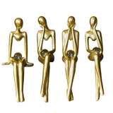 Maxbell Sitting Thinker Statue Abstract Figurine Creative Resin Crafts for Decor StyleA