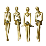 Maxbell Sitting Thinker Statue Abstract Figurine Creative Resin Crafts for Decor StyleA