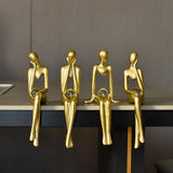 Maxbell Sitting Thinker Statue Abstract Figurine Creative Resin Crafts for Decor StyleA