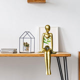 Maxbell Sitting Thinker Statue Abstract Figurine Creative Resin Crafts for Decor StyleA