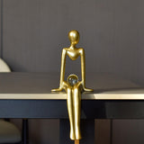 Maxbell Sitting Thinker Statue Abstract Figurine Creative Resin Crafts for Decor StyleA