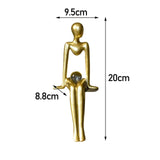 Maxbell Sitting Thinker Statue Abstract Figurine Creative Resin Crafts for Decor StyleA