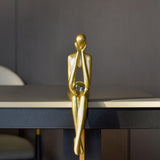 Maxbell Sitting Thinker Statue Abstract Figurine Creative Resin Crafts for Decor StyleC