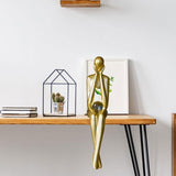 Maxbell Sitting Thinker Statue Abstract Figurine Creative Resin Crafts for Decor StyleC