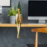 Maxbell Sitting Thinker Statue Abstract Figurine Creative Resin Crafts for Decor StyleC