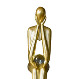 Maxbell Sitting Thinker Statue Abstract Figurine Creative Resin Crafts for Decor StyleC