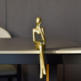 Maxbell Sitting Thinker Statue Abstract Figurine Creative Resin Crafts for Decor StyleD
