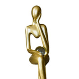 Maxbell Sitting Thinker Statue Abstract Figurine Creative Resin Crafts for Decor StyleD