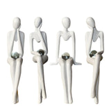 Maxbell Miniatures Thinker Statue Resin Figurine Crafts for Table Bookcase Decor 9.5cmx8.8cmx20cm