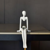 Maxbell Miniatures Thinker Statue Resin Figurine Crafts for Table Bookcase Decor 9.5cmx8.8cmx20cm