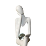 Maxbell Miniatures Thinker Statue Resin Figurine Crafts for Table Bookcase Decor 9cmx5cmx20cm
