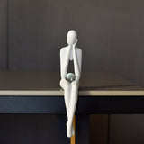 Maxbell Miniatures Thinker Statue Resin Figurine Crafts for Table Bookcase Decor 10cmx4.5cmx20cm