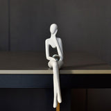 Maxbell Miniatures Thinker Statue Resin Figurine Crafts for Table Bookcase Decor 9.5cmx4.5cmx20cm