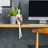 Maxbell Miniatures Thinker Statue Resin Figurine Crafts for Table Bookcase Decor 9.5cmx4.5cmx20cm