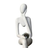 Maxbell Miniatures Thinker Statue Resin Figurine Crafts for Table Bookcase Decor 9.5cmx4.5cmx20cm