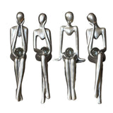 Maxbell Modern Thinker Statue Abstract Art Figurine Sculpture for Bookshelf Desktop 9.5cmx8.8cmx20cm