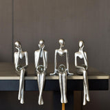 Maxbell Modern Thinker Statue Abstract Art Figurine Sculpture for Bookshelf Desktop 9.5cmx8.8cmx20cm